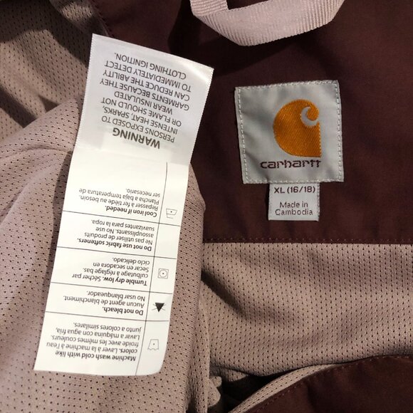 Carhartt Jacket Womens Size XL (16/18) Burgundy Shoreline Storm Defender Hooded - Picture 16 of 16